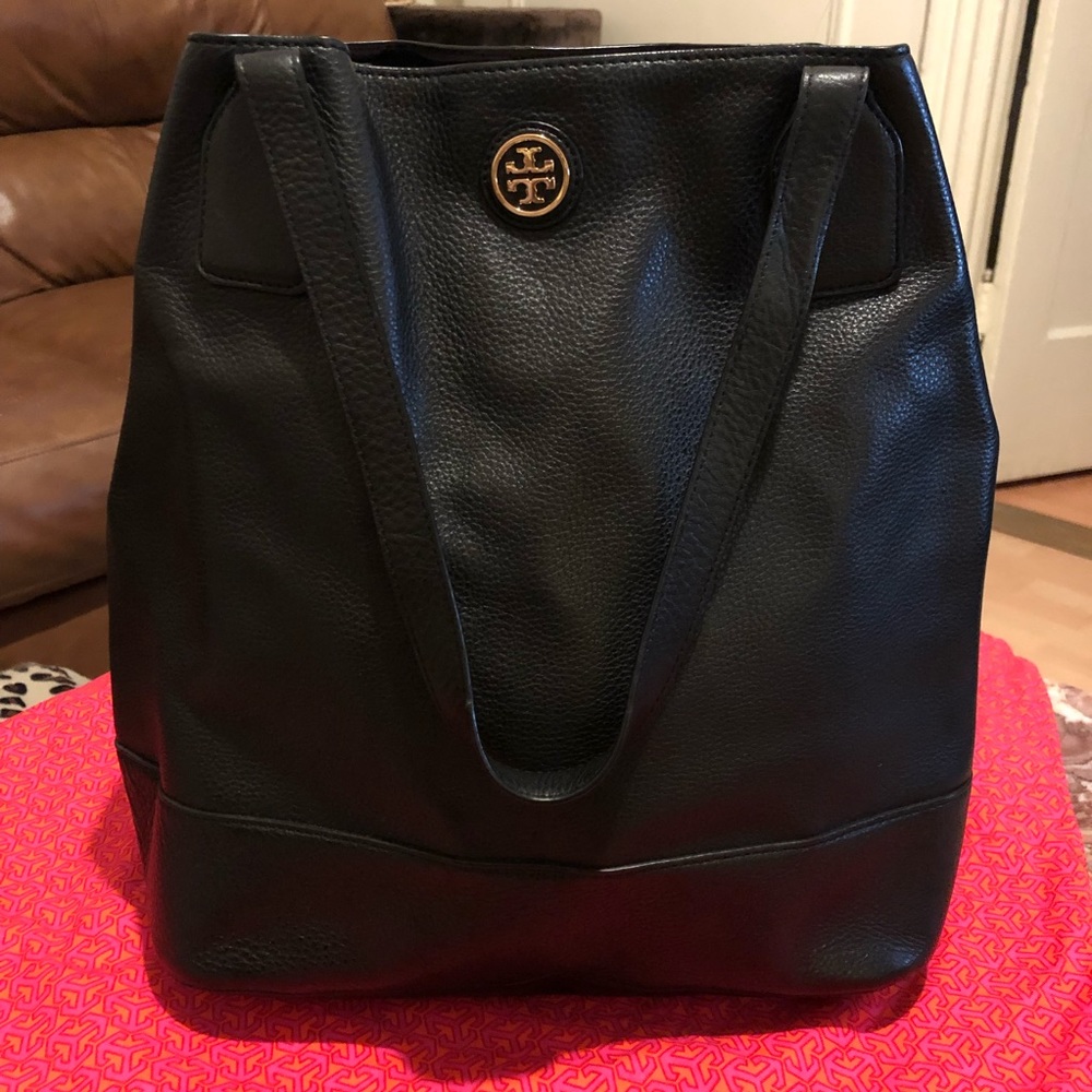 Tory Burch Michelle Tote, Large, Black Leather